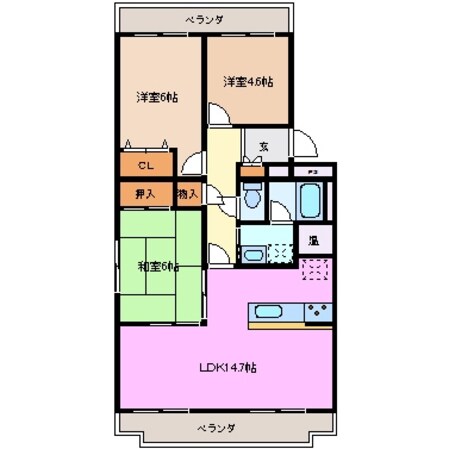 桑名駅 徒歩27分 3階の物件間取画像